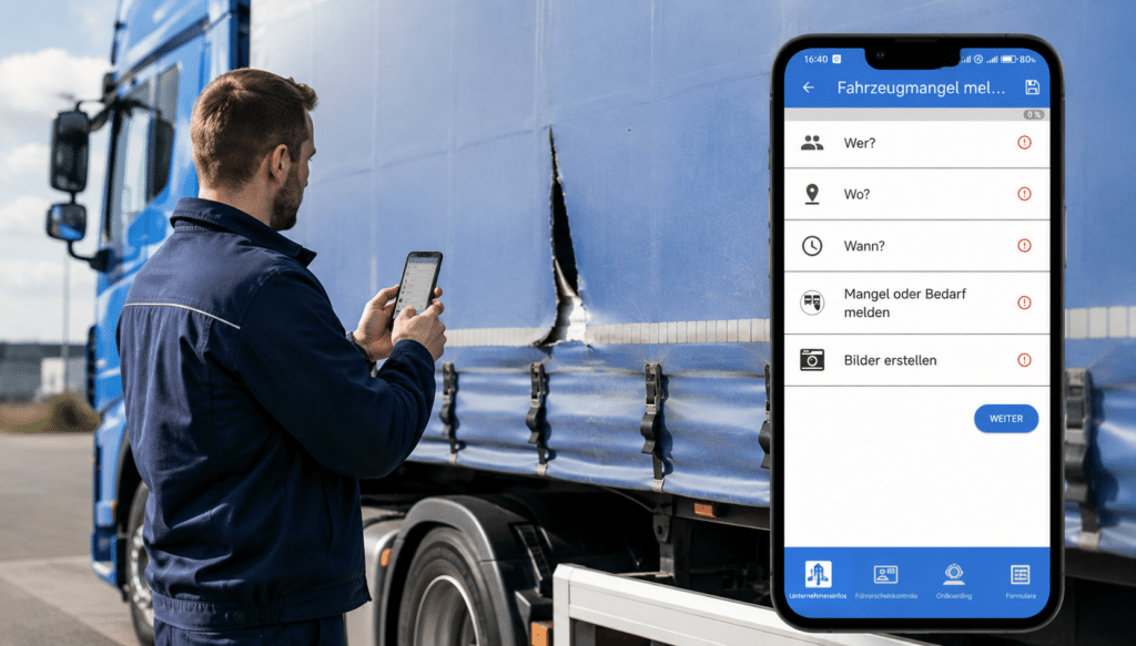 LKW Fahrzeugmangel Schaden digital dokumentieren